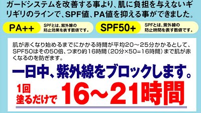 一日中、紫外線をブロックします。