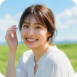 ホワイトニング後のイメージガールの写真